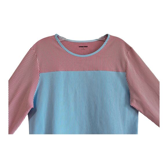 LANDS END Women's XL Top Rashguard Striped Multicolor Long Sleeve Quick Dry 44" - Picture 2 of 6